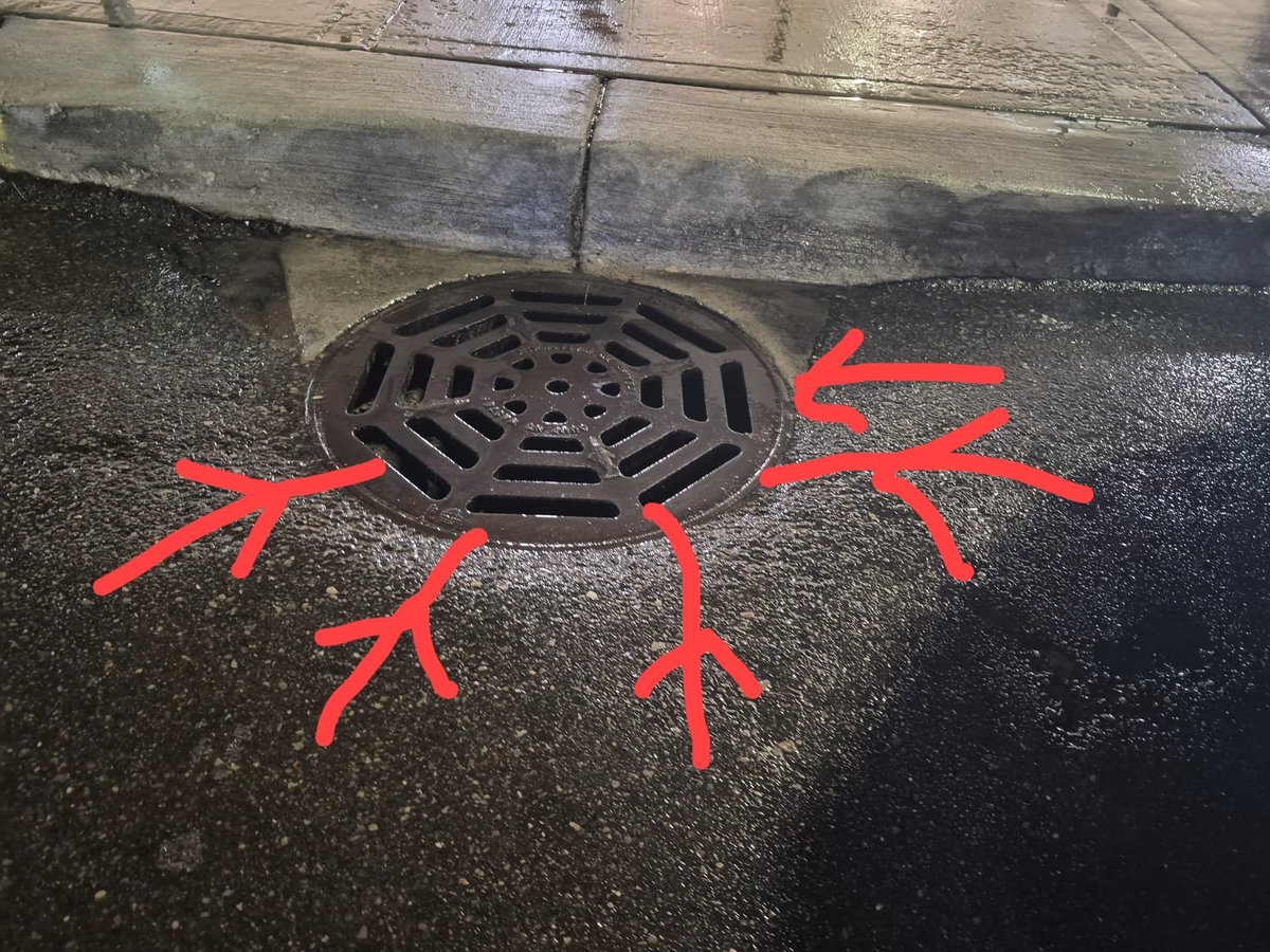 This rain catchpit+entry to stormwater drain never ceases to amaze me. 
📍 Detroit, MI, USA

<a href="/chennaicorp/">Greater Chennai Corporation</a> take notes. It rained the entire day. Not a drop stayed on the road by night.