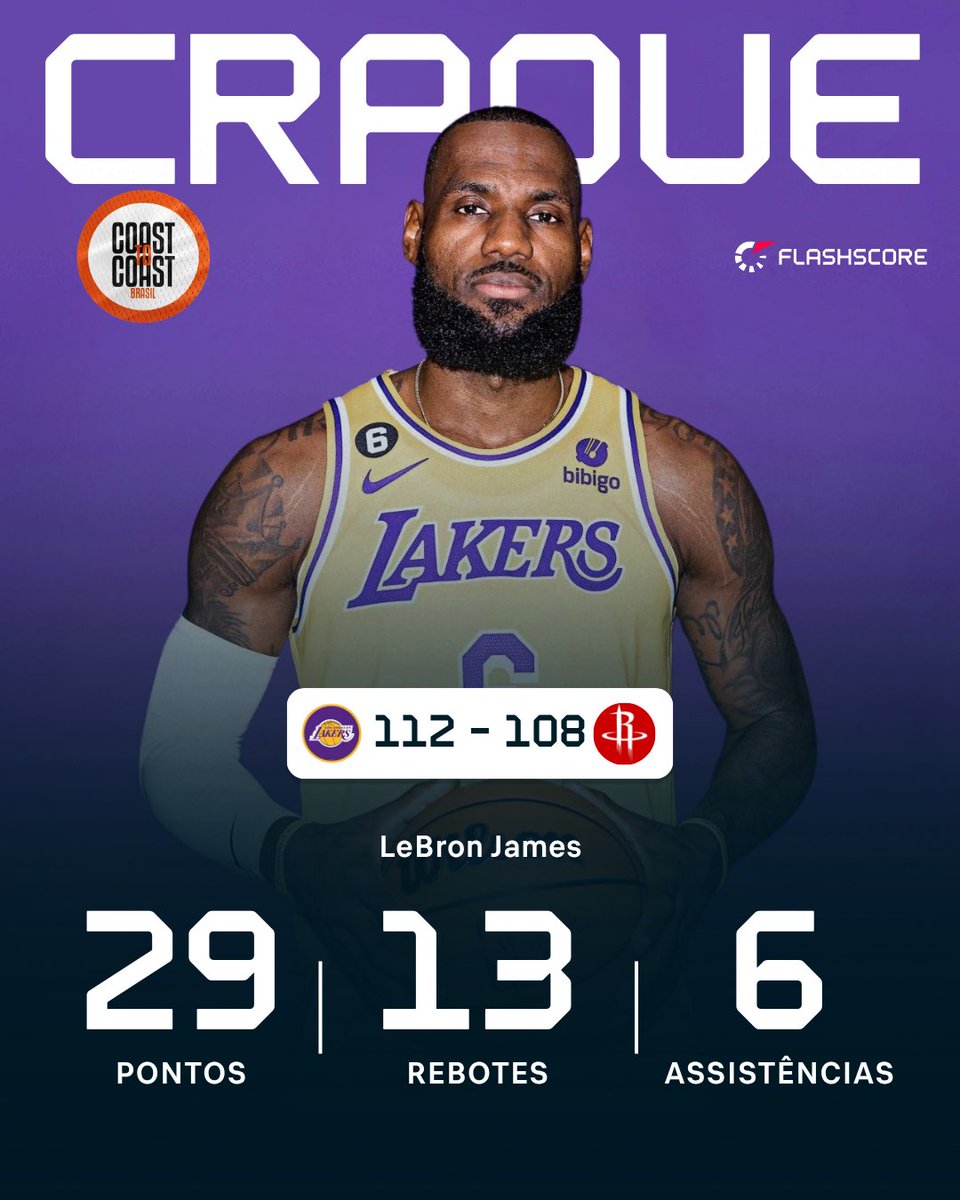 LEBRON
JAMES

41 ANOS
UM IDOSO

MAS QUE QUEBRA PARADIGMAS

LEBRON JAMES É ETERNOOOOOOOO

ESPALHEM A PALAVRA!

O craque <a href="/FlashscoreBR/">Flashscore.com.br</a> DO DIA!