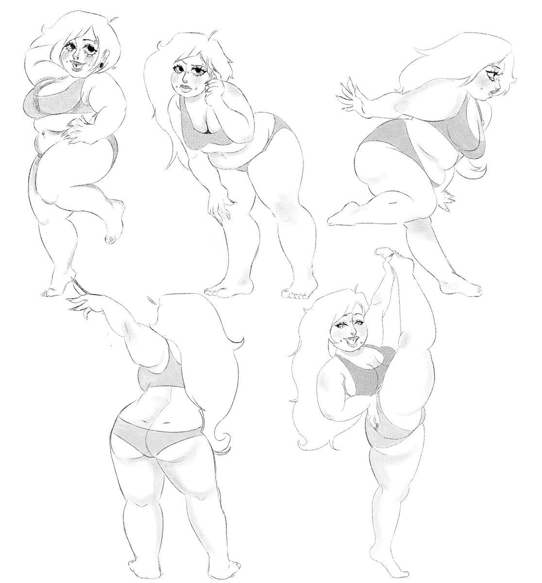 valexyyyy's tweet image. poses practice 4 uni :3

#ibispaintX #sketch #plussize #chubbygirl #fatgirl