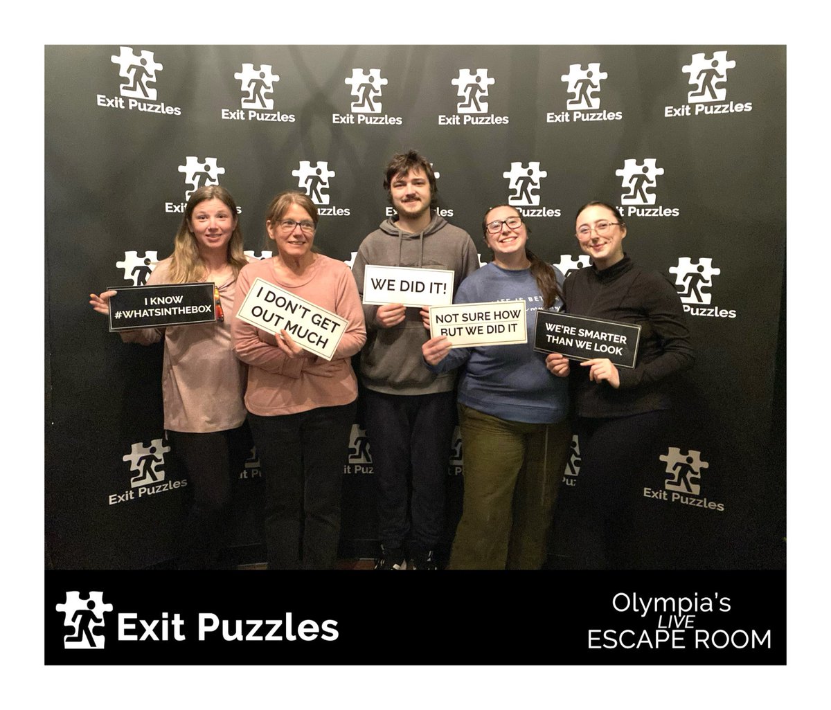 ExitPuzzles's tweet image. Escaped with 39 seconds remaining! Yikes! Fantastic teamwork everyone! That was a close one 😜

ExitPuzzles.com - Olympia Escape Room 

#EscapeRoom #EscapeRooms #Olympia #WashingtonState