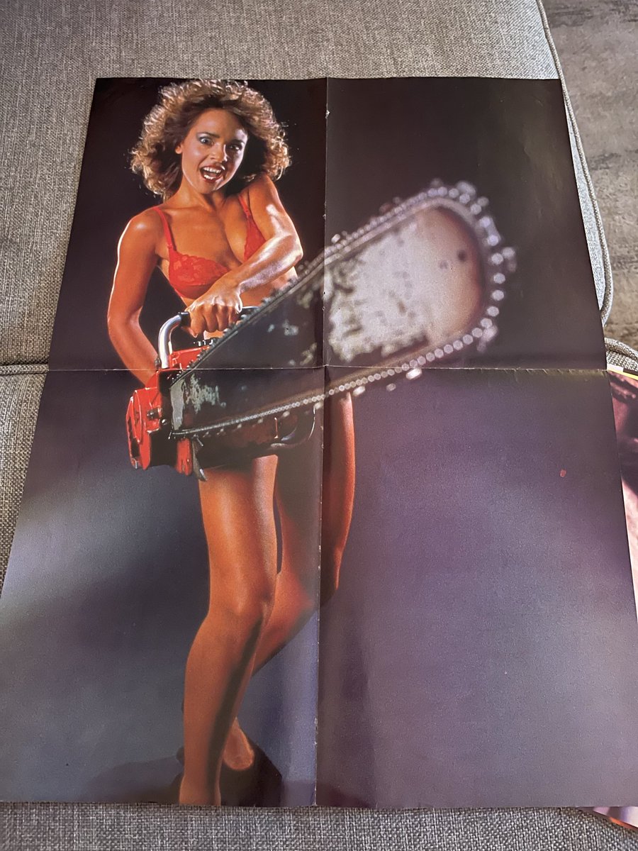 #TheLastDriveIn - my quest for my old  Fangoria with RawHead Rex on the cover was a bust, but I did find my old poster mag and this Chainsaw beauty still in great shape. I know I had Rex on my wall. Lost to time. 
<a href="/kinky_horror/">Diana “Darcy the Mail Ghoul” Prince 🎃💌</a> 
#MutantFam