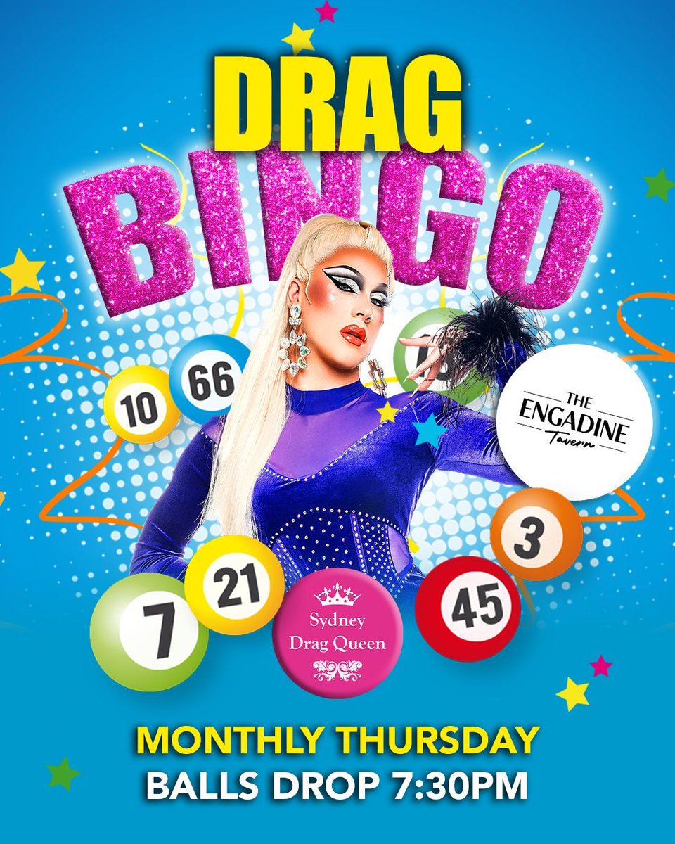Join us this Thursday for DRAG BINGO at @theengadinetavern, hosted by @fairahnuff! 🎱 Will you snag the cash prize? 💰 

#sydneydragqueen #dragbingo #whatsonengadine #engadinemums