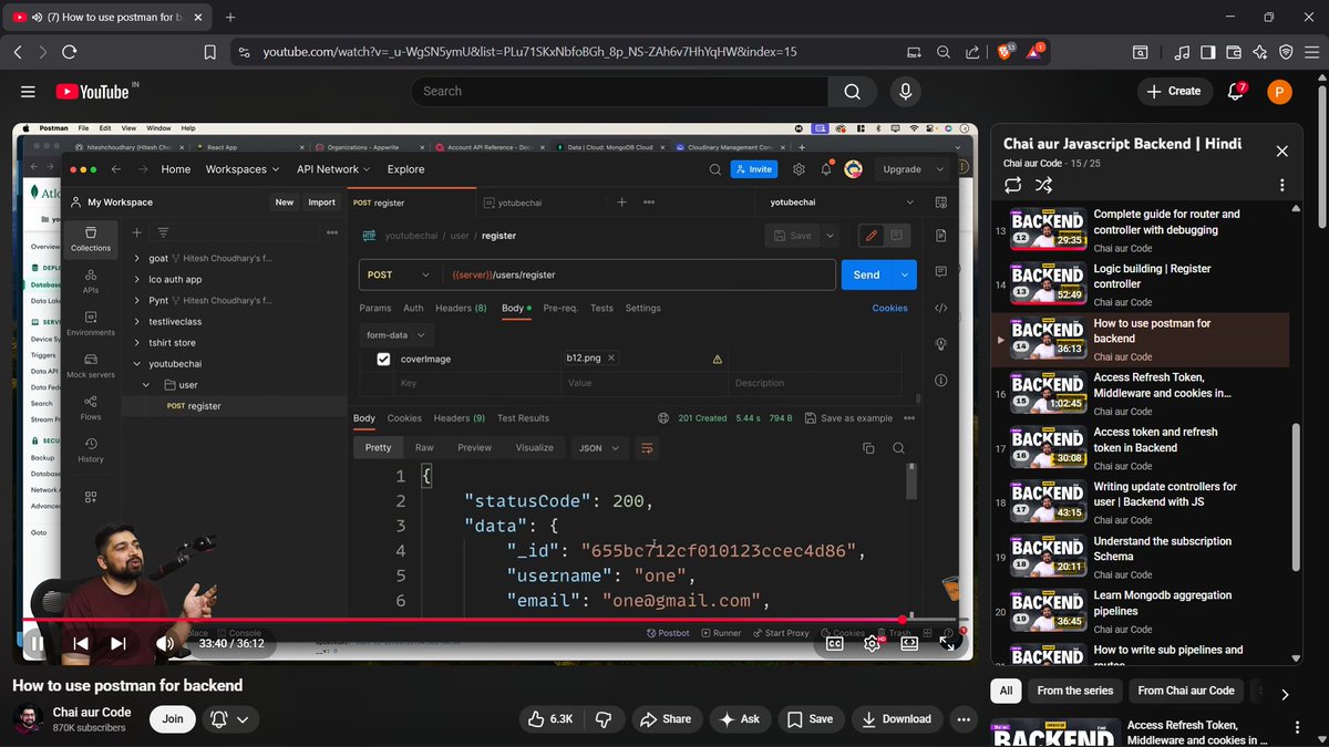_kumar_pratham's tweet image. Day 15/25 –Chai &amp;amp; Backend Challenge-
Debugging is making sense now—reading errors instead of guessing
Tested routes with Postman step-by-step
Learned Postman basics: variables, collections &amp;amp; folders for clean API testing
@Hiteshdotcom @ChaiCodeHQ @nirudhuuu
#Backend  #Chaicode