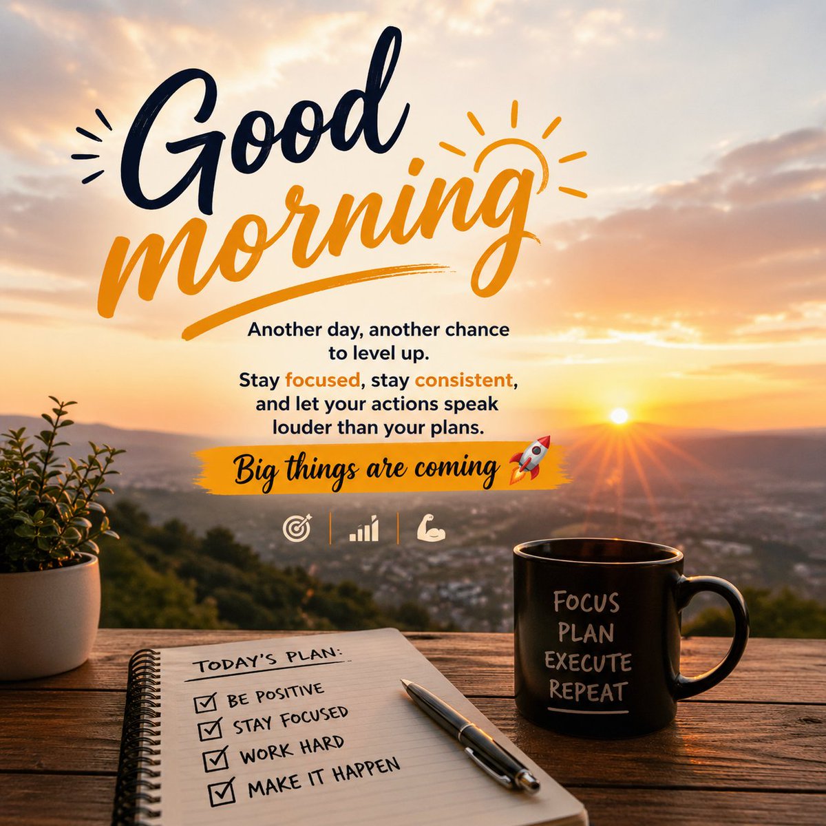 reduansheikh11's tweet image. Good morning 🌅

Another day, another chance to level up.Stay focused, stay consistent,a let your actions speak louder than your plans.

Big things are coming 🚀#GoodMorning #StayFocused #DailyGrind