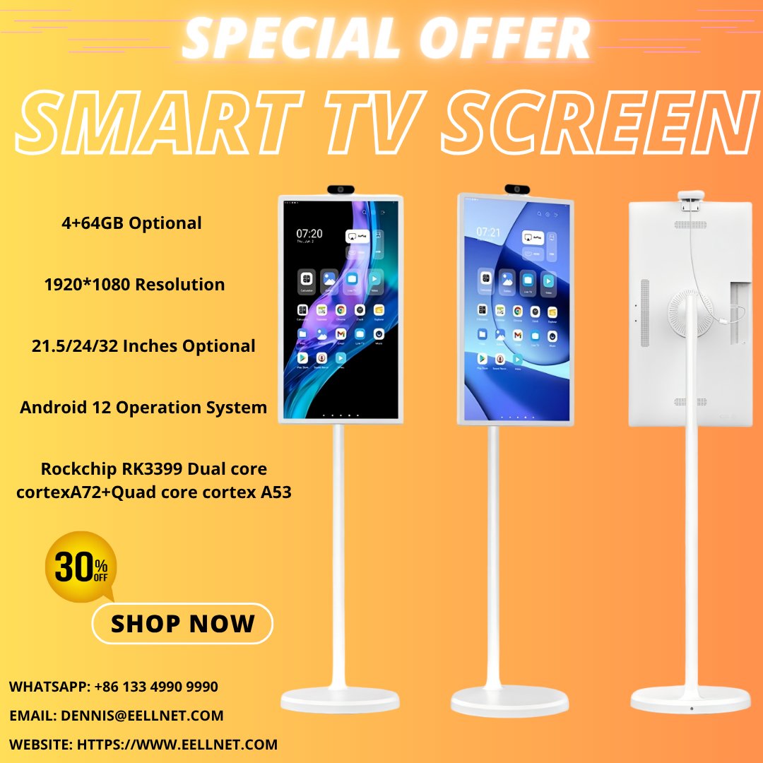 chen99949's tweet image. Elevate Your Viewing &amp;amp; Interaction Game with Our Smart TV Screen!
4+64GB Storage
1920*1080 Resolution
Sizes: 21.5/24/32 Inches
Android 12 OS + Rockchip RK3399 Processor
WhatsApp: +86 186 7345 9032
#SmartTV #StandByMe #digitalsignage #DigitalDisplay #UpgradeYourScreen
