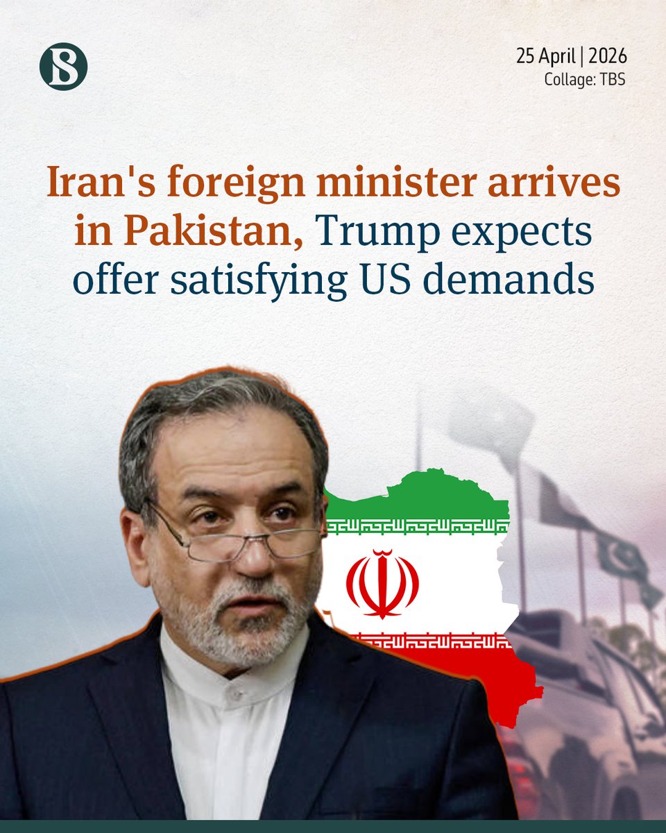 tbsnewsbd's tweet image. Iranian Foreign Minister Abbas Araqchi arrived in the Pakistani capital Islamabad on Friday to discuss proposals for restarting peace talks with the US, offering some hope for an end to the eight-week war that has killed thousands and sown turmoil in global markets.

#tbsnews
