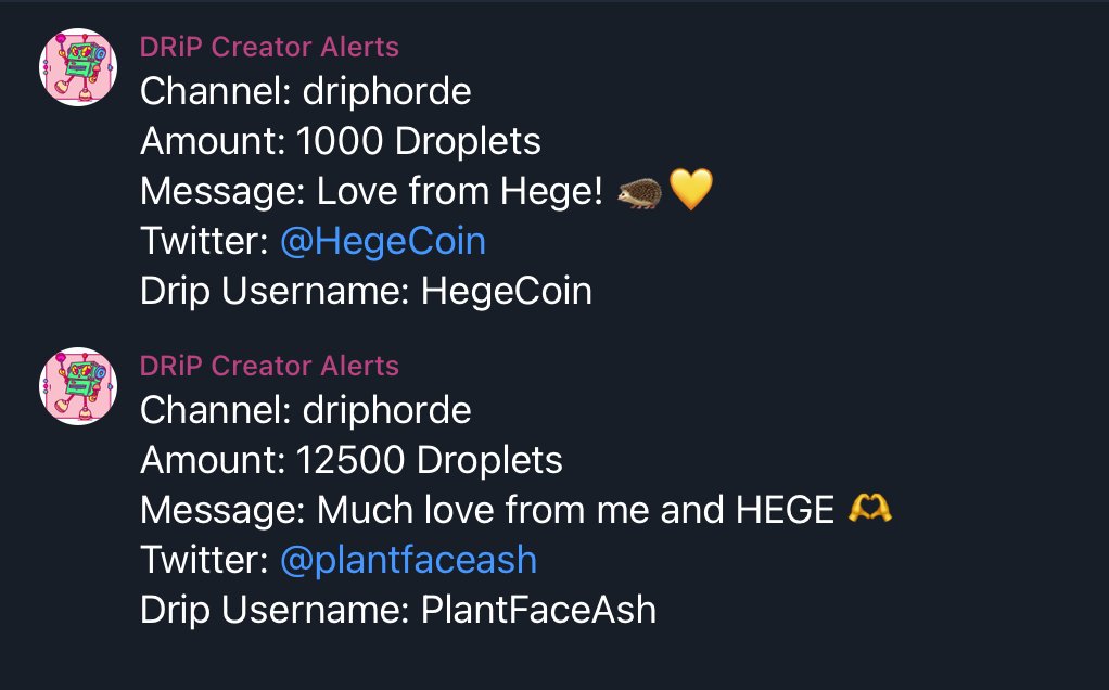 DRiPHorde's tweet photo. Big Shout Out to @HegeCoin for the recent support on @drip_haus and skyrocketing to the top of the leaderboard. Much love back atcha https://t.co/p41BD1AhIG