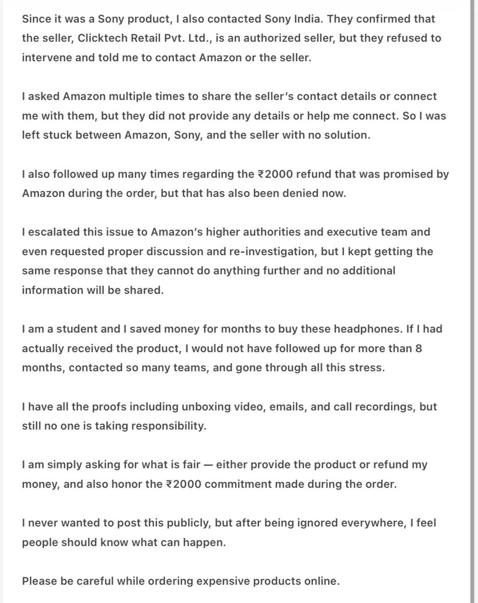 atishayagoyal's tweet image. @amazon my product is still not delivered, and my query is still resolved. It’s been eight months shame on you @amazonIN @JeffBezos @ajassy . Please to all customers don’t buy expensive product from Amazon.