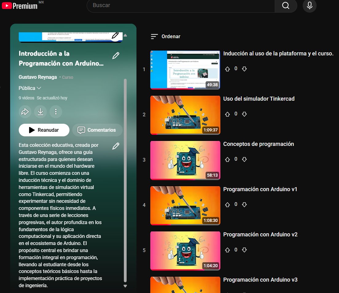Hola a todos, acabo de libearar el curso "Introducción a la Programación con Arduino" youtube.com/playlist?list=…