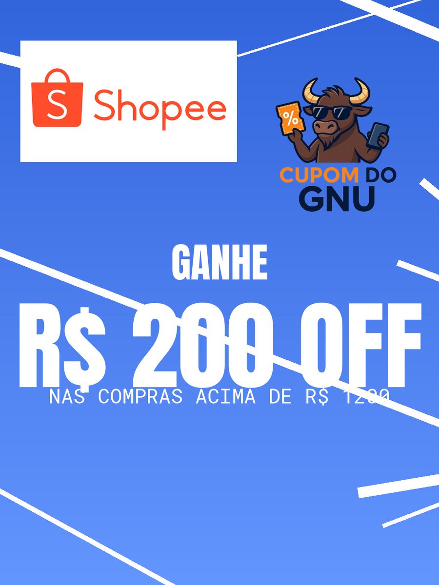CupomDoGnu's tweet image. SHOPEE liberou a braba agora!

📉 R$ 200 OFF
🛒 Acima de R$ 1200

🎟 Cupom: DISPONÍVEL NO SITE

🔗 LINK NA BIO 🔥 Siga o Gnu para não perder o próximo

25/04/2026 00:28 • 🏁 Aprovado Hoje

#Shopee #Cupom #Ofertas #Promoção