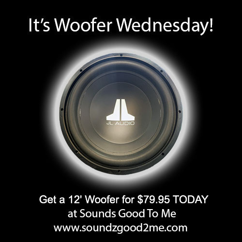 soundzgood2me00's tweet image. It’s Woofer Wednesday! Get a 12' Woofer for $79.95 TODAY at Sounds Good To Me in Tempe, AZ. Limit 2 per customer. Valid only on WEDNESDAY at soundzgood2me.com #soundsgoodtome #woofer #woofers #Wednesday #humpday #wednesdaywisdom #jlaudio @GarminAudio