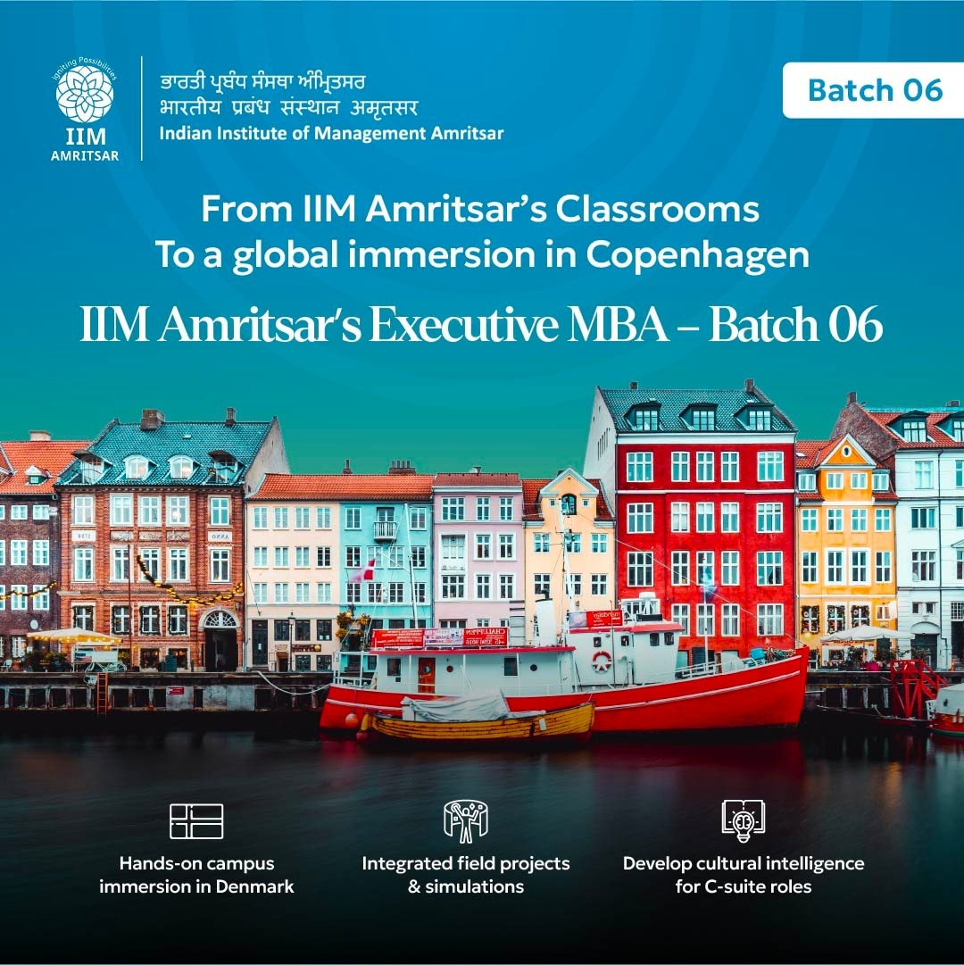 IIMAmritsar's tweet image. Take your learning global.

EMBA-06 at IIMAm
With international immersion in Denmark 🌍

Apply now:
timespro.com/executive-educ…

#IIMAm #EMBA