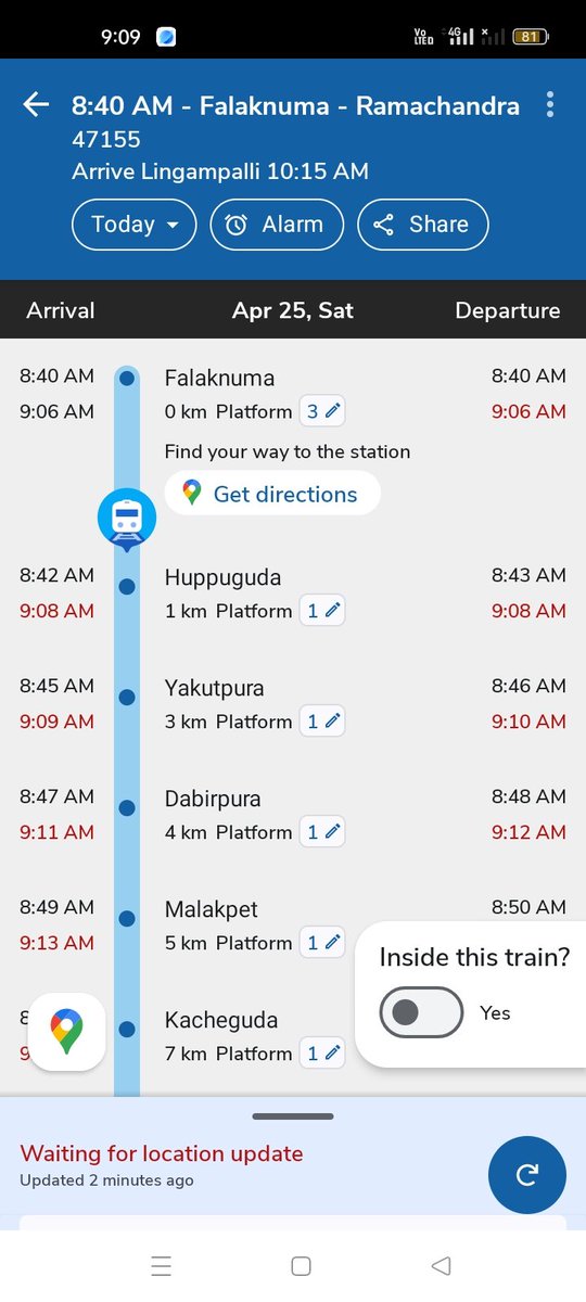 GurudevKaran's tweet photo. @PandeyKrAtul @drmhyb @drmsecunderabad @PMOIndia @AshwiniVaishnaw @RailMinIndia @RailwaySeva @SCRailwayIndia @TelanganaCMO @srdom_sc @DomHyb @SrDOMhyb @srdom_sc @drmhyb  @kishanreddybjp @bandisanjay_bjp @RaghunandanraoM  every day mmts train hours and hours delay the telangana bjp @BJP4India rest in peace @PMOIndia take action on  @drmhyb @SCRailwayIndia https://t.co/YvrxYylk6w