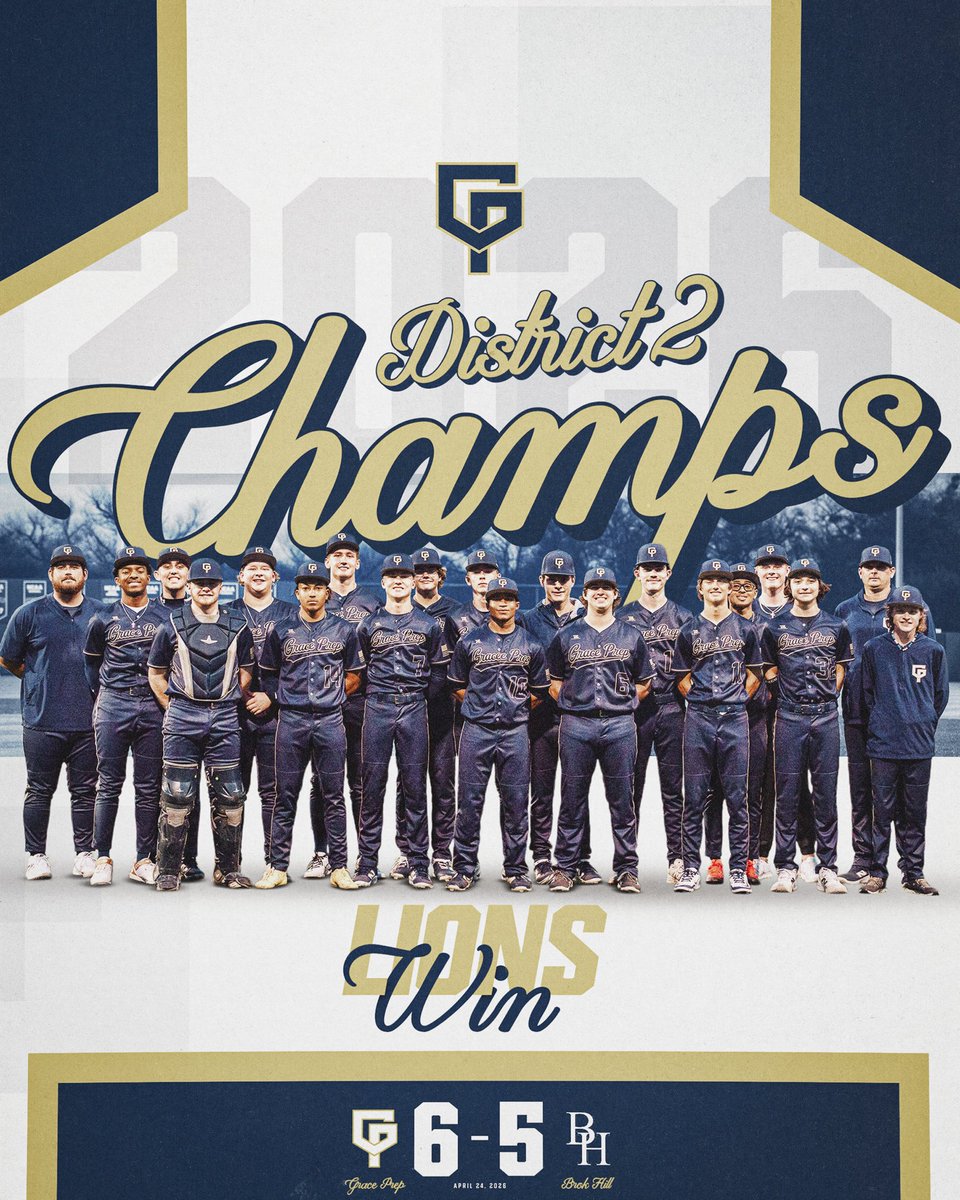 GPLion_Baseball's tweet photo. 𝑯𝒂𝒊𝒍 𝒕𝒐 𝒕𝒉𝒆 𝑷𝒓𝒆𝒑…

Your Lions are District 2 champions with a win over Brook Hill in Bullard tonight!

🦁 https://t.co/oIv94n7vX8