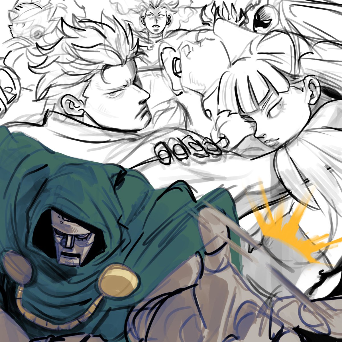 DocileBread's tweet photo. LVL Up Expo drawing but my heads killing me so I don’t finish the drawing https://t.co/WJBOgKSrAq