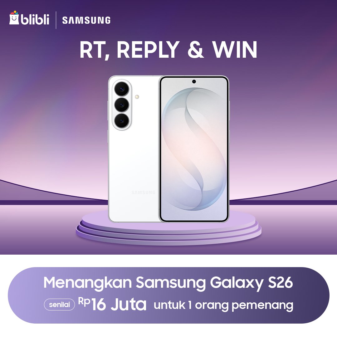 DesyAngelia12's tweet photo. “Aku mau dong BliMin, suka banget sama fitur Horizontal Lock &amp; Nightography di Galaxy S26 nya @samsungID bikin konten makin cakep🤩 #GalaxyS26 Series #YouandAICan #TenangBelidiBlibli" https://t.co/ey1kOIlNjA