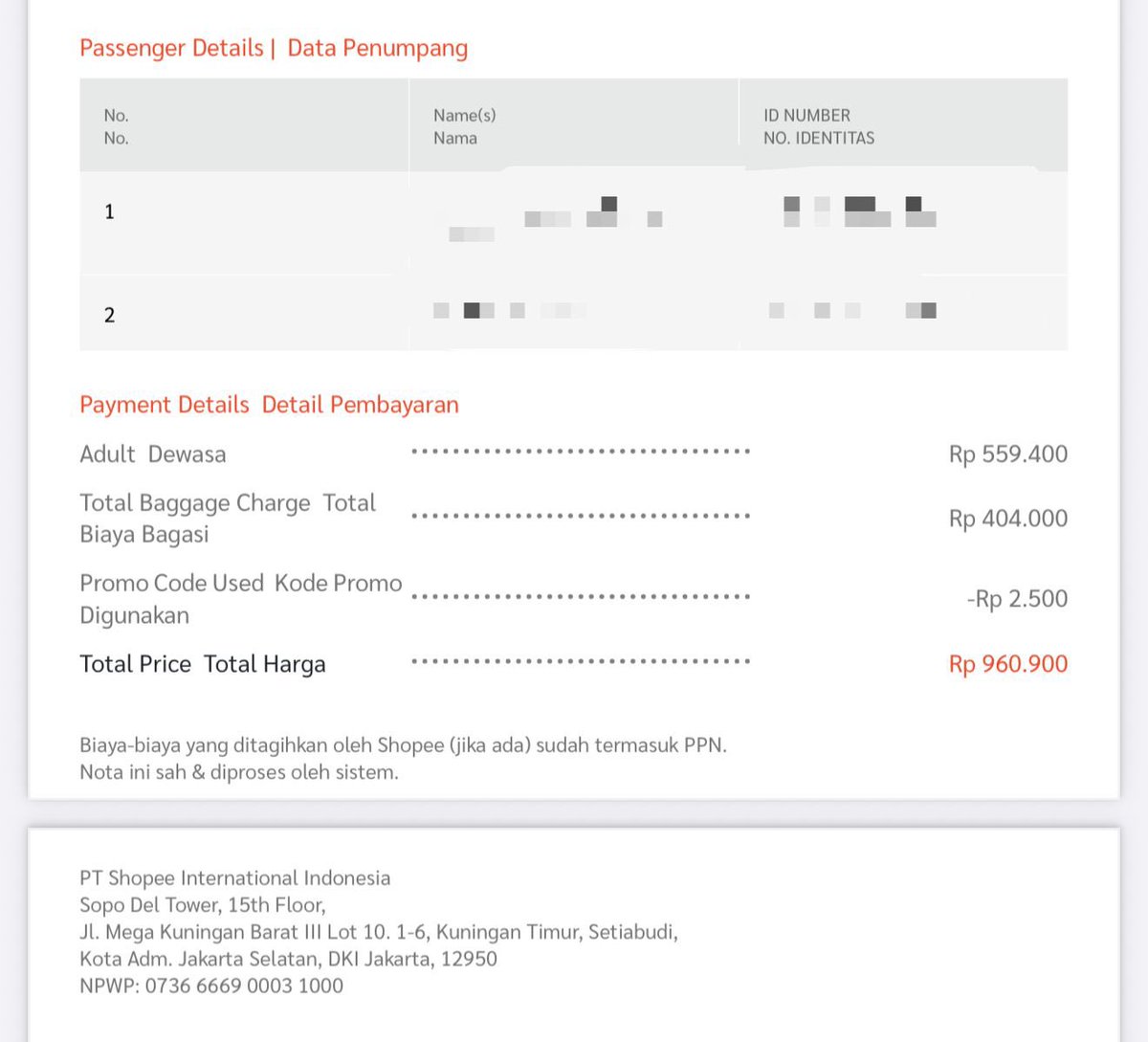 Berhasil PP ke bangkok dengan tiket error fare 1,2PP untuk 2 adult 🤣😂 baru engeh tiket sama bagasi mahalan bagasi