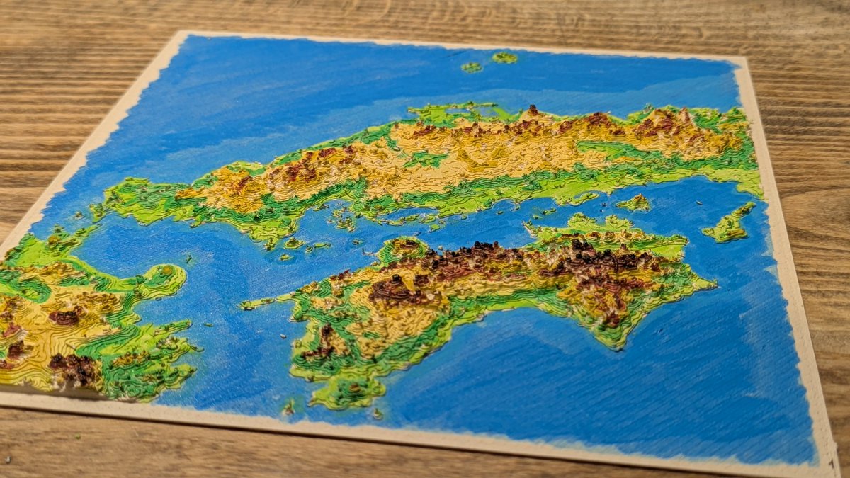 立体地図ぬりえ・制作部 tweet media