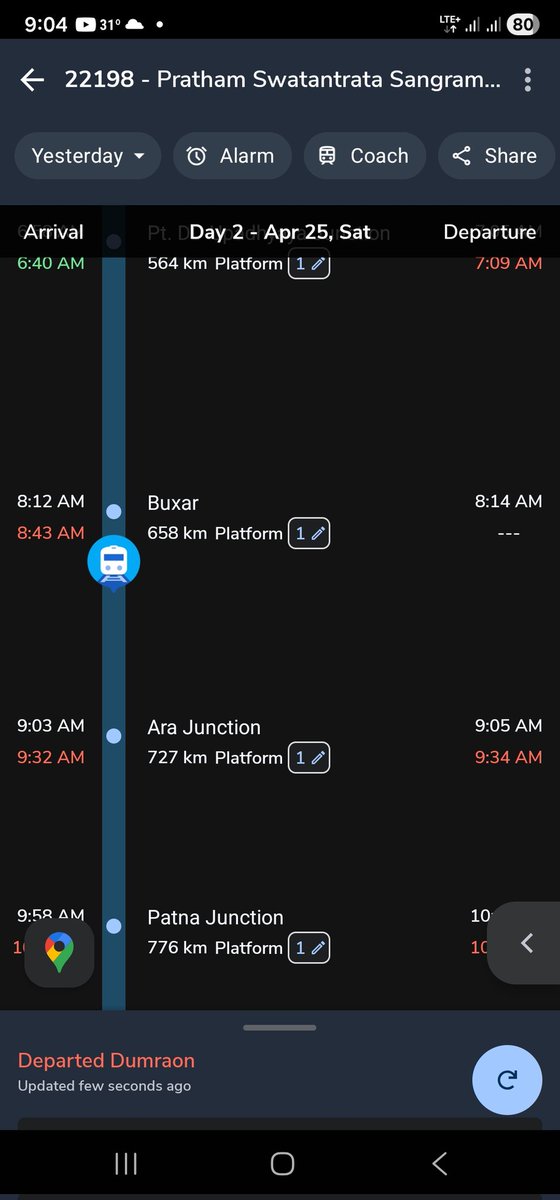santku7's tweet photo. @RailMinIndia @drmdnr Today Shramjeevi 12392 is running late by 04 hours then why train 22198 Prtham Swatantrata Senani is running behind this late train. Kindly move it forward at any intermediate station. Train running status of bith train attached for reference https://t.co/IatSpPROZb