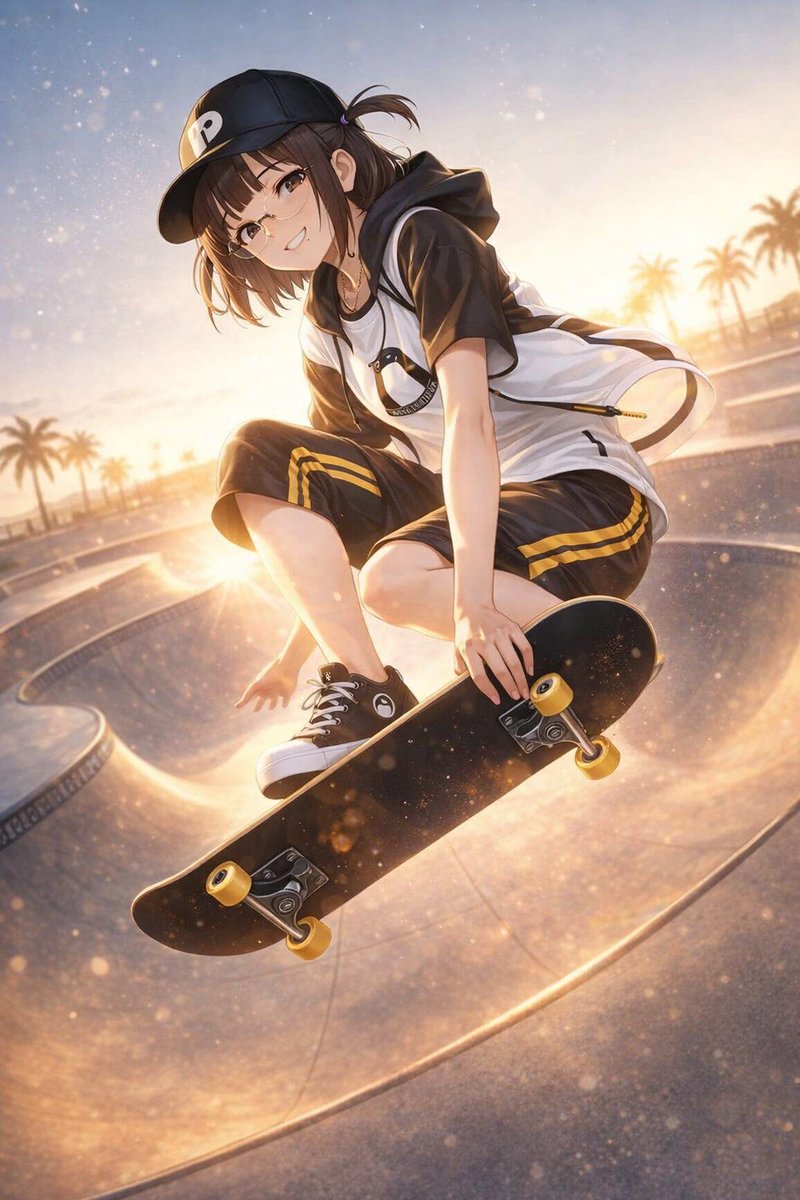 uhaoke_stamp's tweet image. 【ペンギン衣装&amp;amp;背景プロンプト】

🐧風より速く、笑みより強く🌬

4月25日は「世界ペンギンの日」ということで、ペンギンカラーを基調にした衣装あんど背景です✨

ALTのプロンプトをチャッピーなどで使うと、華麗なトリックが決まるんだぜ！

🛹☺✨ &amp;lt; イエァ！！

#AIart #うはおけプロンプト