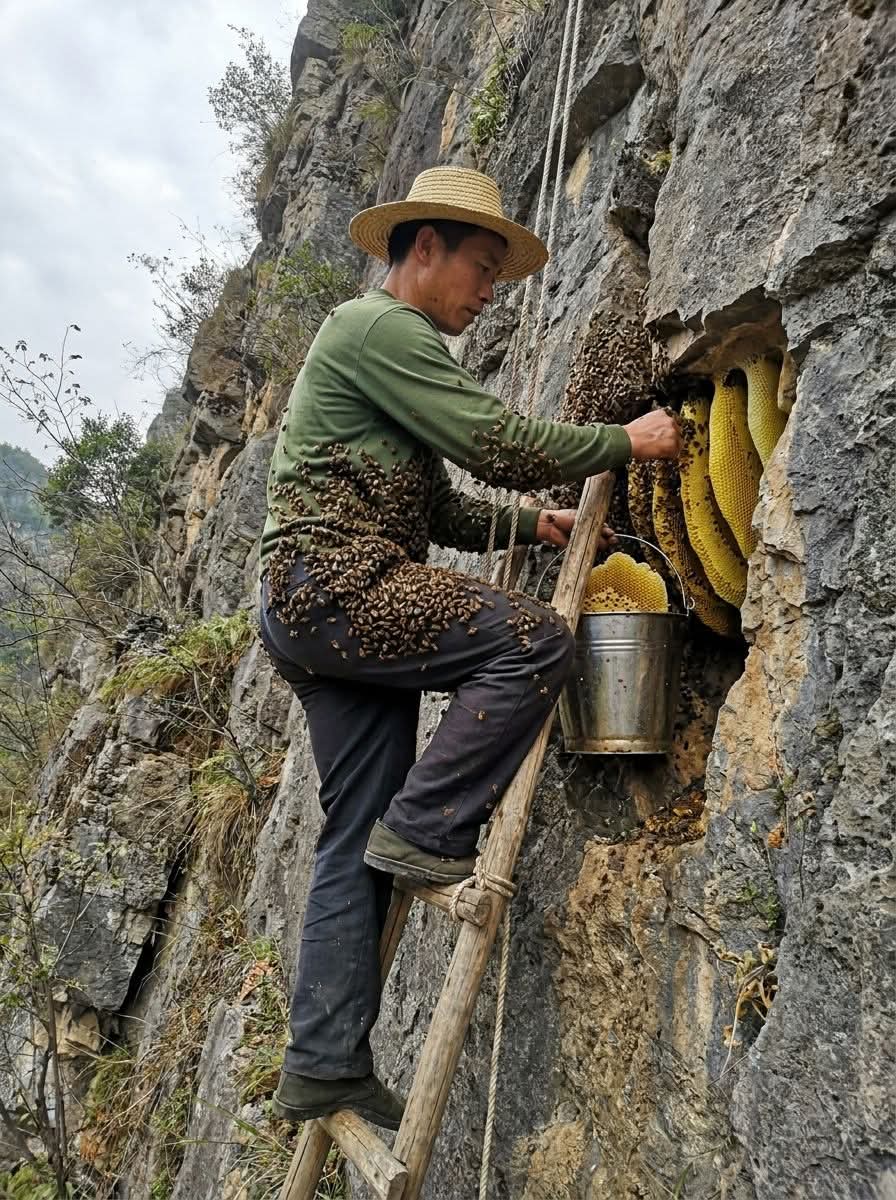 Uk_Discovery_'s tweet image. A beekeeper at work, collecting honey from the mountain hives. The sweetness of nature! 🍯🐝 #bee