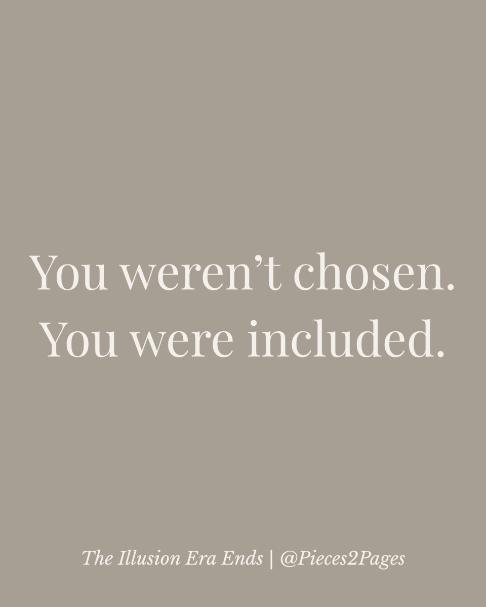pieces2pages's tweet image. Not chosen.

Inclusion feels like enough
when you don’t know the difference yet.

→ amazon.com/author/pieces2…

#thepromisetrap #datingtruths #situationships #selfawareness #healing