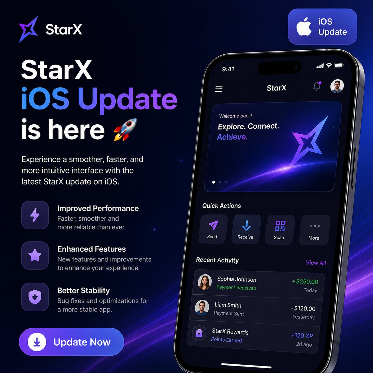 ramesh87223's tweet image. 1/ StarX iOS Update is here 🚀:
Experience a smoother, faster, and more intuitive interface with the latest StarX update on iOS. From improved performance to enhanced features, everything feels more seamless than ever. 
#StarXnetwork #Starx #StrX