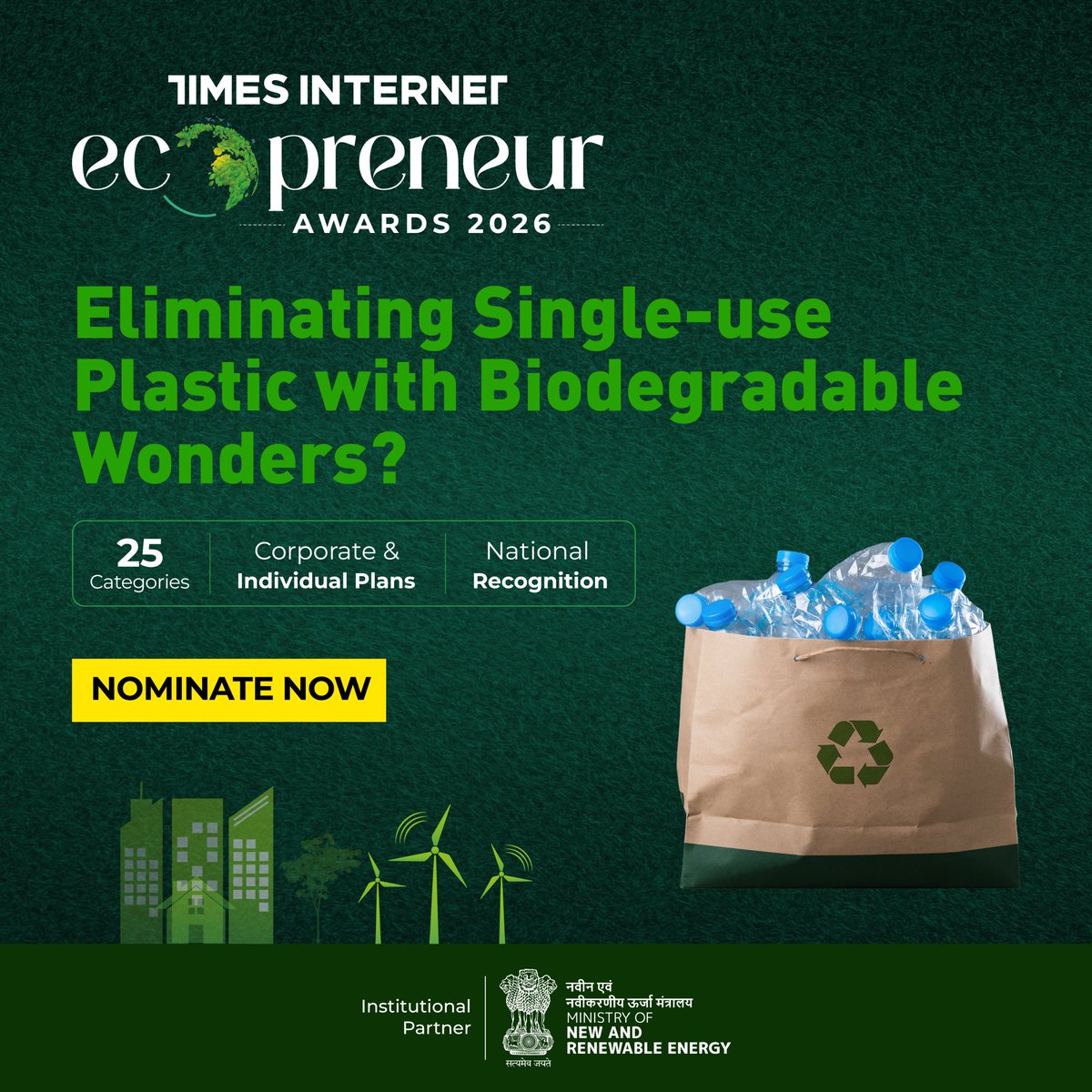 timesofindia's tweet image. The shift from plastic to planet-friendly alternatives is already underway.
Get recognised at Times Internet Ecopreneur Awards 2026 for leading this change.
Start your nomination journey today. toi.in/X_plastic
#EcopreneurAwards #SustainableFuture #Entrepreneurship