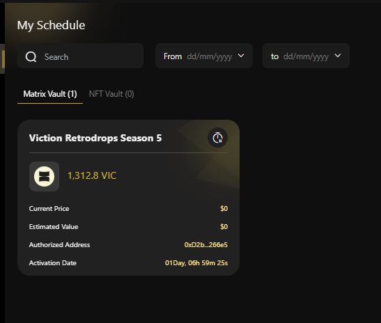 Just checked my <a href="/VictionEco/">Viction Ecosystem</a> RetroDrop Season 5 allocation 👀

1,312.8 VIC secured in the Matrix Vault On <a href="/coin98_wallet/">Coin98 Super Wallet</a>  

Activation in approximately 1 day 🔥

Real onchain activity is finally getting rewarded. Blooming Festival is delivering

Proof of Real Usage = Real Rewards