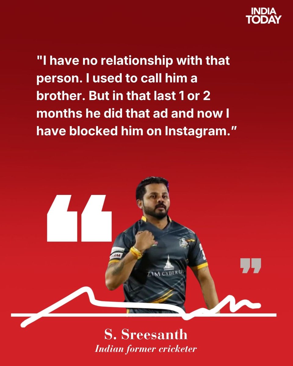 IndiaToday's tweet photo. Former India pacer Sreesanth has reignited the infamous IPL “Slapgate” controversy, claiming Harbhajan Singh earned around Rs 80 lakh to Rs 1 crore from an advertisement based on the 2008 incident. Sreesanth said Harbhajan later asked him to promote the ad on social media, which he refused. 

He added that while he chose to forgive Harbhajan, he would never forget the episode, and revealed he has now blocked him on Instagram. The original incident in IPL 2008 had led to Harbhajan being banned for the rest of the season.

Read more: https://t.co/Hrw7gBEyoZ

#Slapgate #Sreesanth #HarbhajanSingh #CricketControversy #IndianCricket #IndiaTodaySocial