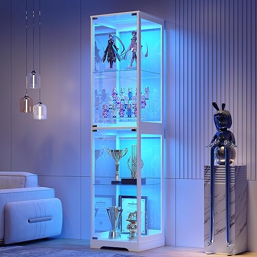 viperdemie's tweet image. I just received Glass Display Cabinet with Doors, 65" Tall 4-Tier Curio Display Case with 3 Color Lights and Human Body Sensor, Bookcase for Collectibles, White - 97094-white from thecheet via Throne. Thank you! throne.com/viperous #Wishlist #throne