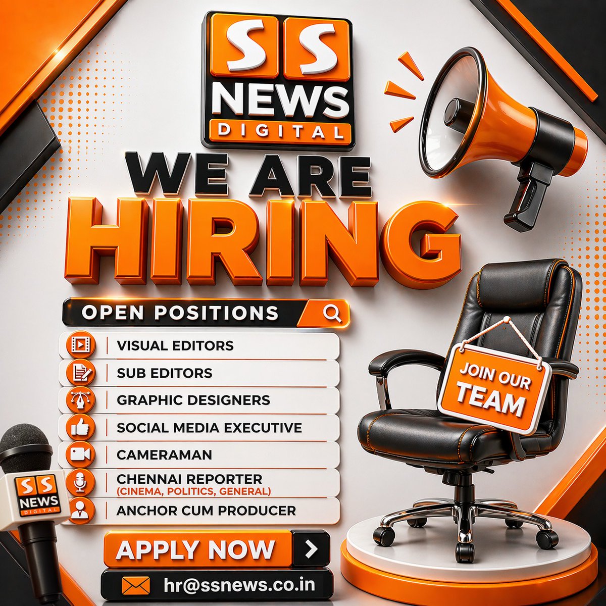 SSNEWSDigital's tweet image. We are Hiring!!!

#SSnews #dailynews #hiring #digital #jobalert
