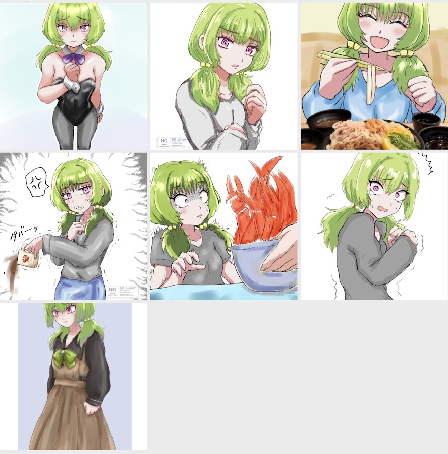 萌黄ちゃん色々🦀🌱
初めて描いた時より、萌黄ちゃんっぽく描けるようになってきた気がする…。
死亡遊戯のキャラ達を色々描いてて色塗りを含め新しい発見もあり、とても勉強になります…🦥
#死亡遊戯