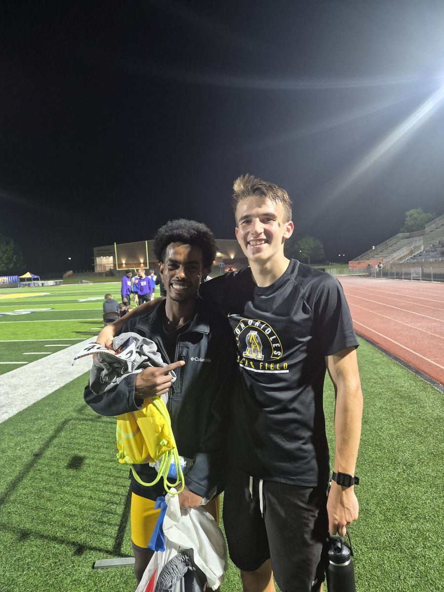 AvonDistance's tweet photo. Elroe Tafese (9:06.91) is the new Avon High School SCHOOL RECORD holder, while Quinn Murray was right behind at 9:07.11, both breaking the old record of 9:20.32 by Ben Hunter in 2024! https://t.co/G8n46O5m3z