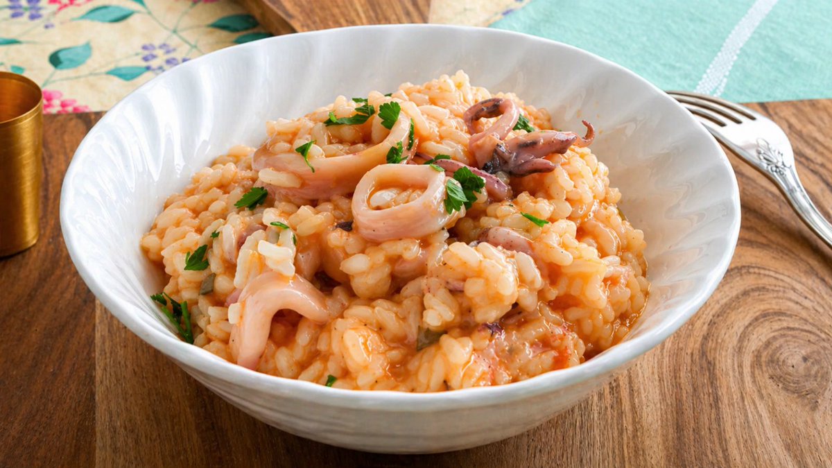 manusmenucom's tweet photo. The trick to tender calamari risotto?
Add the calamari later so it stays soft, not rubbery.
This Low FODMAP version is creamy even without the dairy.

Check the recipe 👉 https://t.co/azJpkEwEFQ

#LowFODMAP #Risotto https://t.co/AHyXQiLGRT