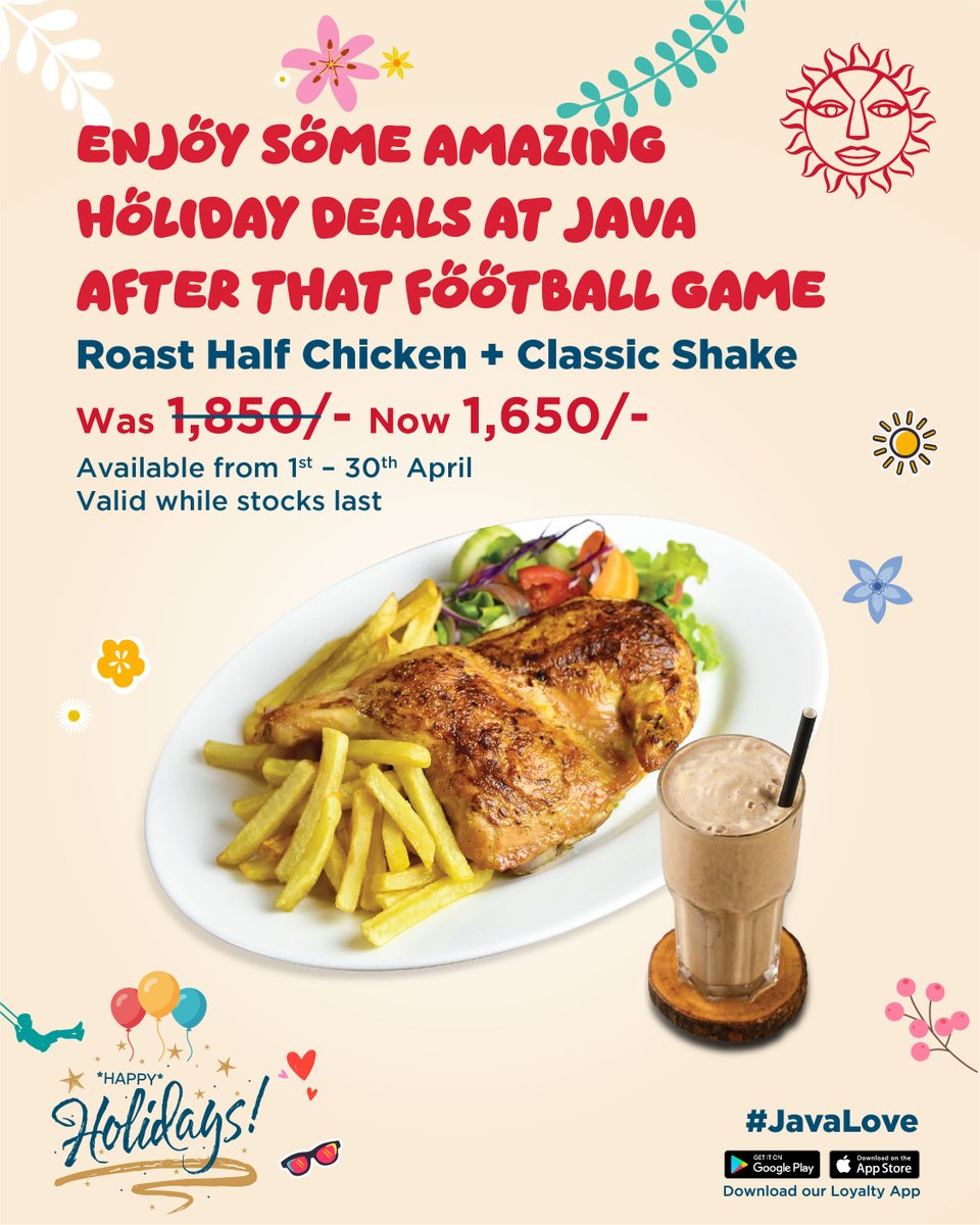 javahouseafrica's tweet image. Get these amazing combo deals available all month.​
Visit a branch near you to enjoy. #JavaLove