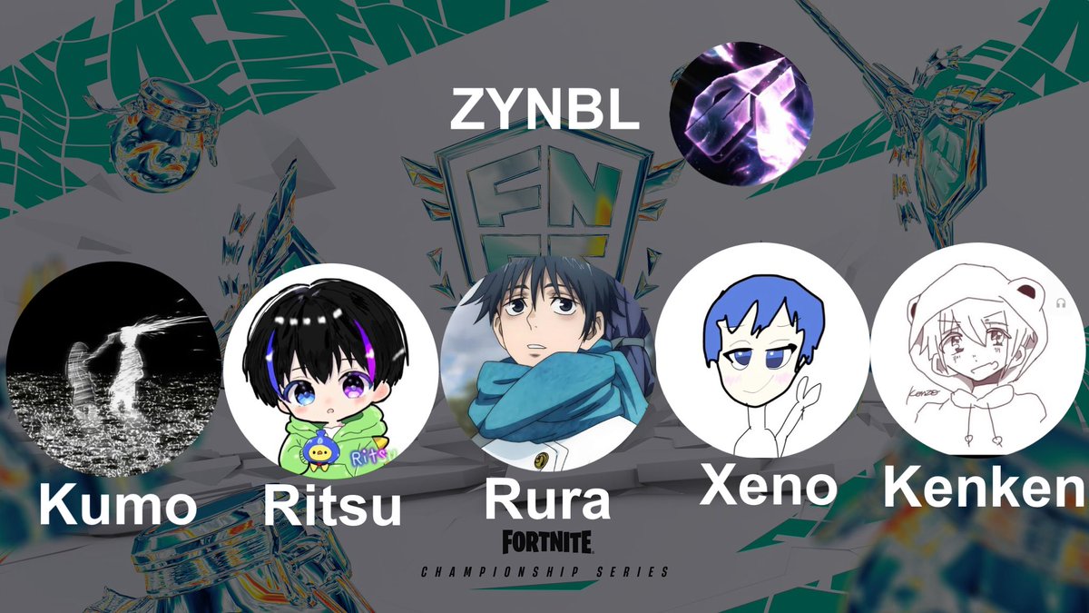 FN_NEWS_ASIA's tweet image. 【#FNCS Major1 グランドファイナル】

ZYNBLから以下の5名がグランドファイナルに出場✨

-Rura /@Rurayache32 
-Kumo /@kumoyache32 
-Ritsu /@ritsuFN_ 
-Xeno /@nanihirin19 
-Kenken /@kenkenfv 

#フォートナイト #Fortnite #ZYNBLWIN