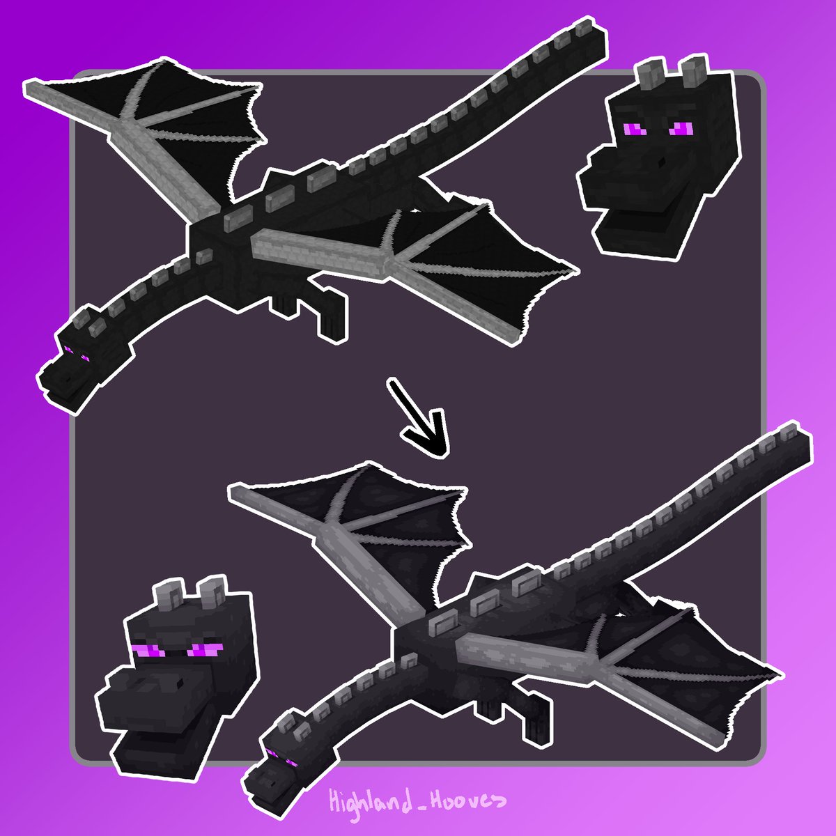 Every year I go "I'm gonna retexture all the mobs!" and then I fail. Oh well. Take this ender dragon I made last year