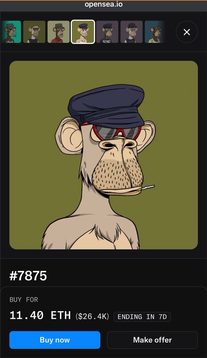 CryptoBlckParty's tweet image. Just buy one of the BAYC and gib them a suit… #ProblemSolved 

BAYC 6154 12.44 ETH
BAYC 3571 11.88 ETH
BAYC 7875 11.40 ETH