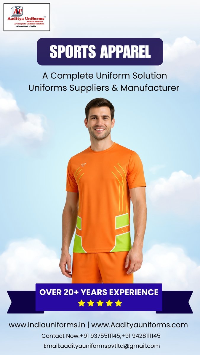 Aadityauniform's tweet image. Sports Apparel – Available At Aaditya Uniforms

#SportsApparel
#TeamWear
#ActiveWear
#FitnessWear
#ProfessionalUniform
#PerformanceWear
#BulkUniforms
#AadityaUniforms
#ahemdabad