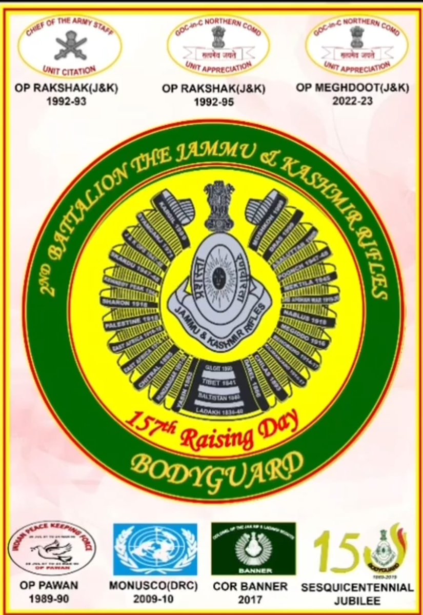 Hardisohi's tweet image. Happy RaisingDay to one of the finest Battalions of #IndianArmy, 2nd Battalion The #Jammu and #Kashmir Rifles. Proud to have been commissioned in this excellent outfit.
Jai Hind 🇮🇳