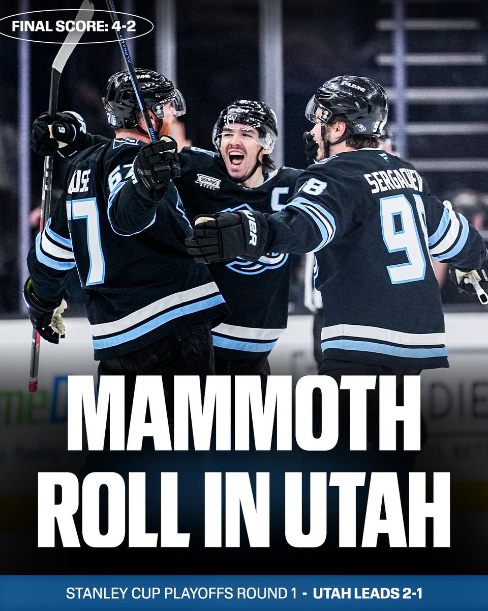 Utah Mammoth Win First Home Playoff Game, Lead Vegas 2-1