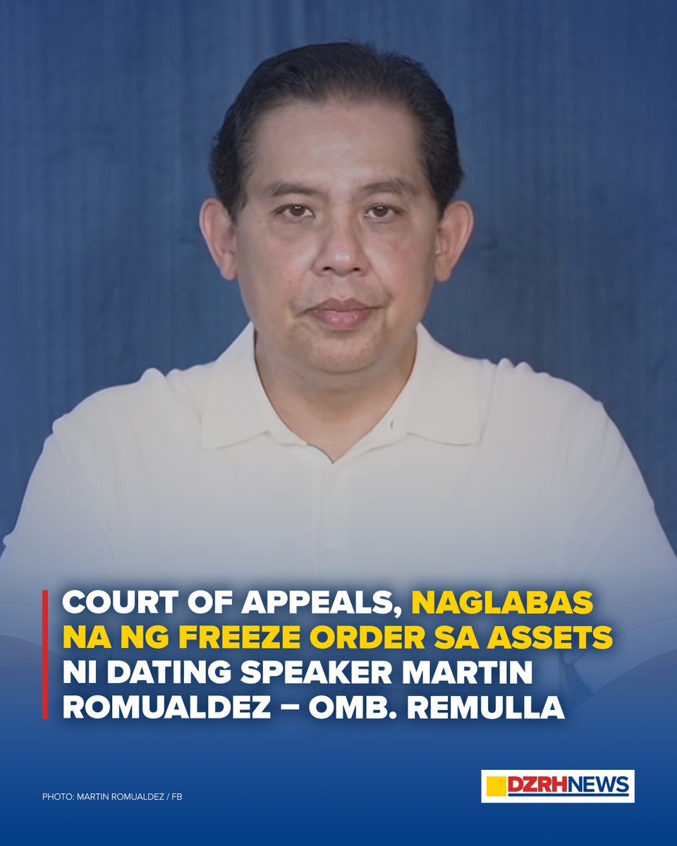 dzrhnews's tweet photo. Binigyang-linaw ni Ombudsman Jesus Crispin ‘Boying’ Remulla sa programang #ExecutiveSession na ipinatupad na ng Court of Appeals ang freeze order sa mga assets ni dating House Speaker Martin Romualdez kaugnay ng imbestigasyon sa flood control projects.
Basahin ang buong ulat sa link sa comment section.