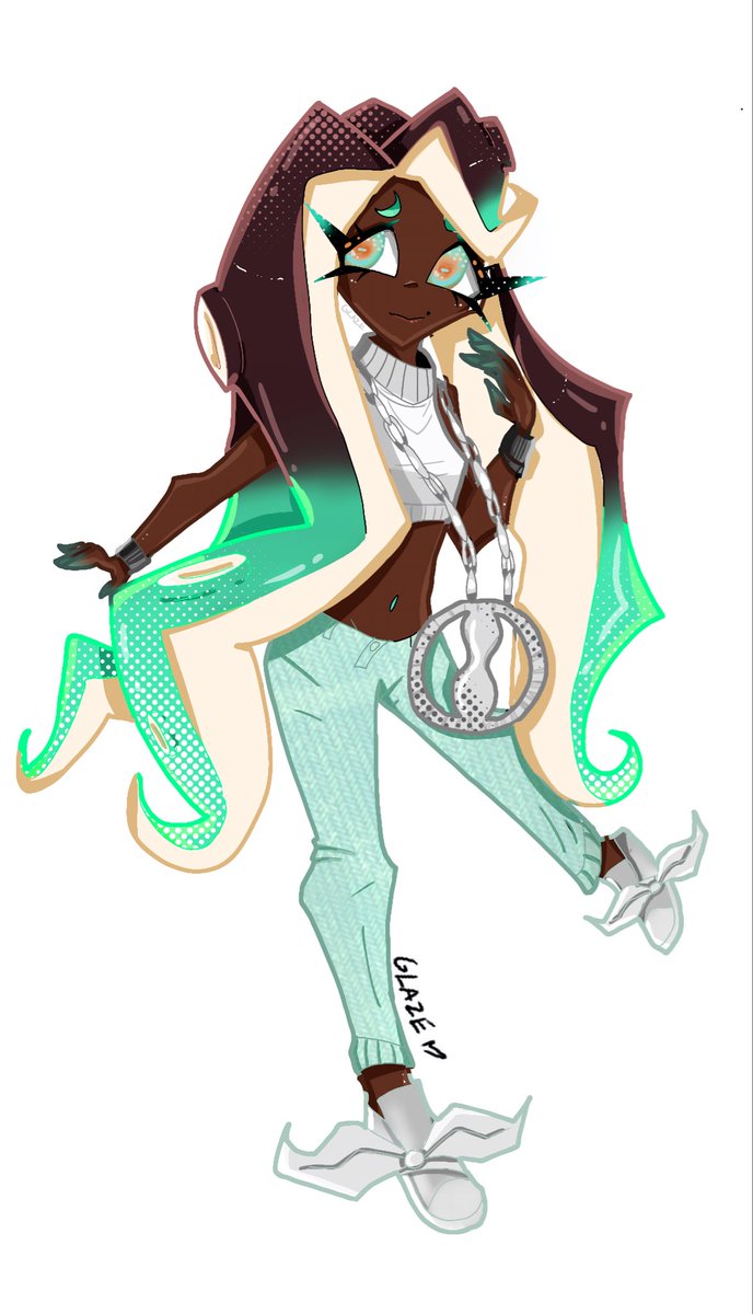 tried a new style, drawing solatoon characters is a little more difficult but i think this could use some more practicing
#splatoon #marina