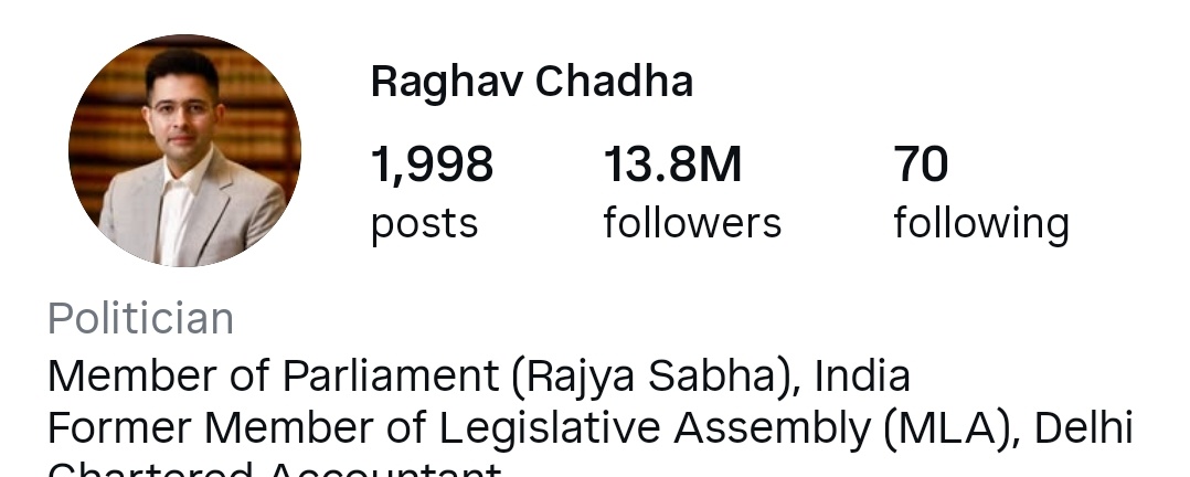 Raghav Chadha lost 1 million followers in 12 hours