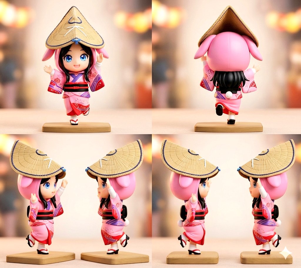 Awa Odori Chibi Figure Turnaround