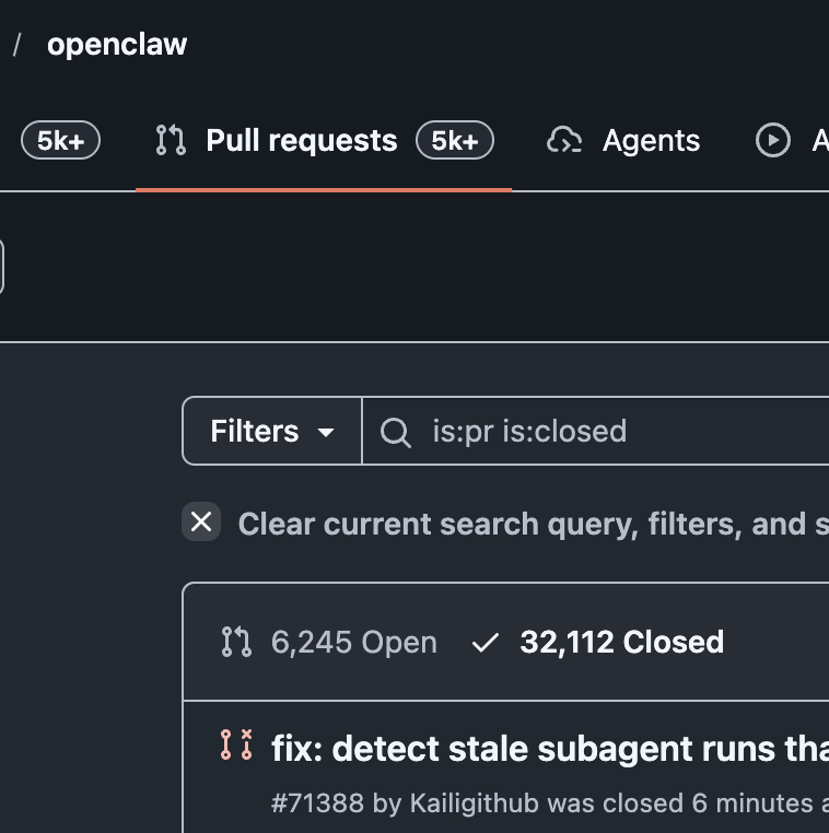Not very active on Openclaw PRs these days but a notification of old PR ...