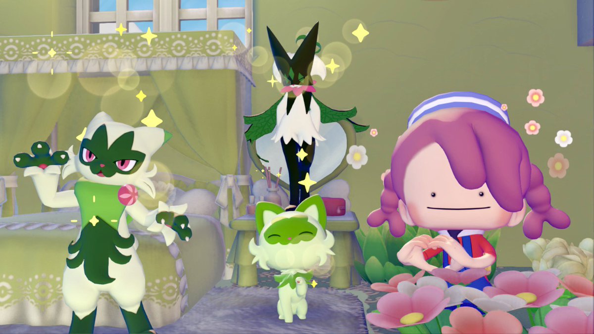 _Wolf_oO's tweet photo. わたしのおもいでの写真はこれ！
#ぽこポケおもいでキャンペーン #PR
#ぽこポケ　#ぽこあポケモン
念願だったニャオハ族ハウス完成！
推しと一緒にのんびり過ごせるの幸せ🌱 https://t.co/8qtZpWRptJ