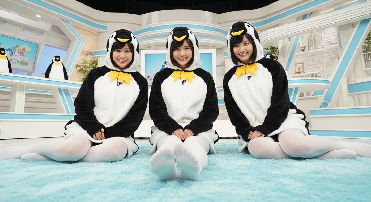 idolsocks's tweet photo. 4月25日は #世界ペンギンの日!
ペンギンになった白タイツ女子アナ! その2
#タイツ #女子アナ #Folw https://t.co/gAgBVBoMeN