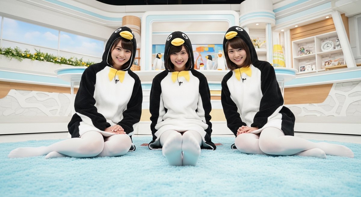 idolsocks's tweet photo. 4月25日は #世界ペンギンの日!
ペンギンになった白タイツ女子アナ! その2
#タイツ #女子アナ #Folw https://t.co/gAgBVBoMeN
